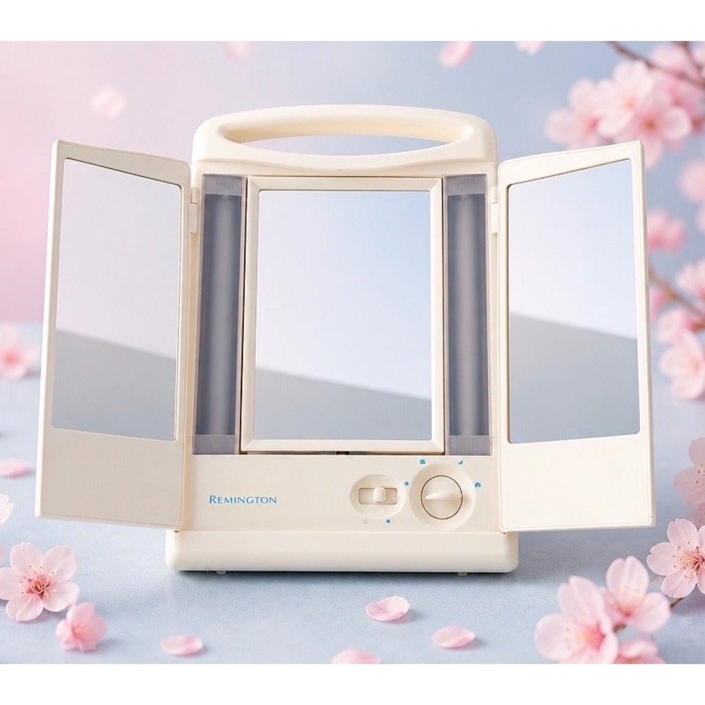 Remington Lighted Tri-Fold Makeup Mirror Vintage Vanity 4 Light Settings
